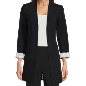 Calvin Klein Long Roll-Tab Sleeve Open Front Jacket (NWOT)